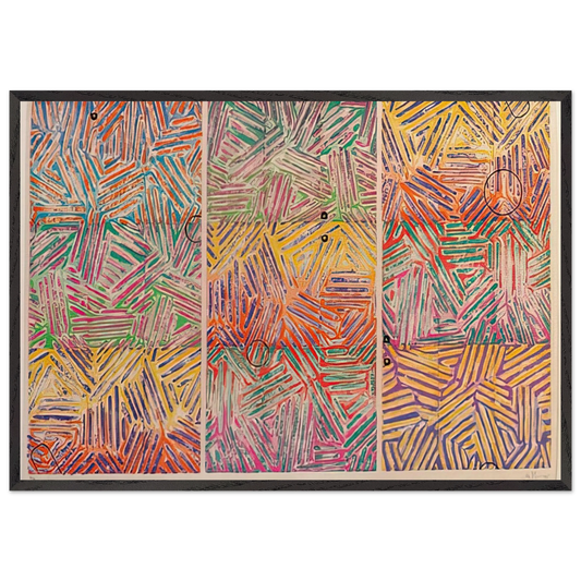 USUYUKI ULAE 227 - Jasper Johns Framed Art Print – Black Wooden Frame - Default Title - -Framed Art Print