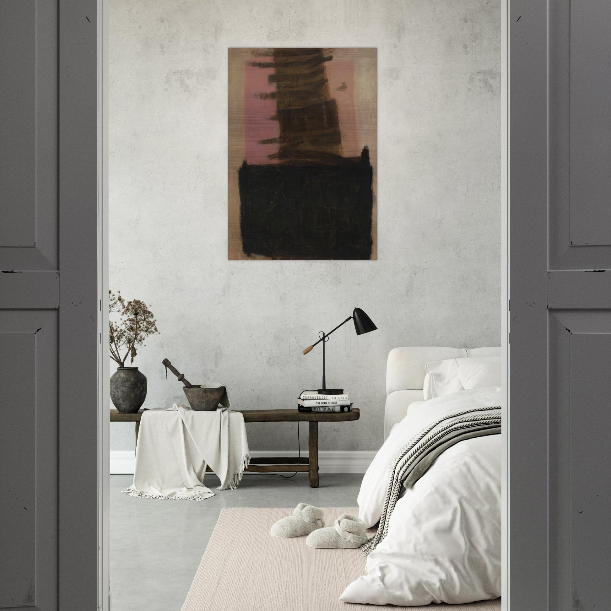 Composition in Black  Ochre - 1957 - Adja Yunkers Brushed Aluminum Print - 70x100 cm / 28x40 inches | Adja Yunkers Aluminum Print | Adja Yunkers Prints