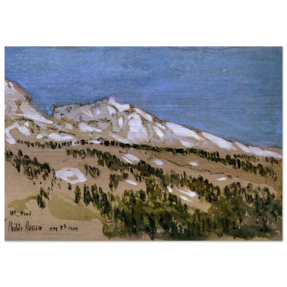 Mt. Hood Oregon - Childe Hassam Brushed Aluminum Print - 70x100 cm / 28x40 inches | Childe Hassam Aluminum Print | Childe Hassam Prints