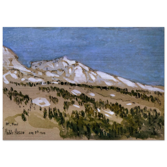 Mt. Hood Oregon - Childe Hassam Brushed Aluminum Print - 70x100 cm / 28x40 inches | Childe Hassam Aluminum Print | Childe Hassam Prints