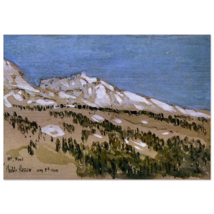 Mt. Hood Oregon - Childe Hassam Brushed Aluminum Print - 70x100 cm / 28x40 inches | Childe Hassam Aluminum Print | Childe Hassam Prints