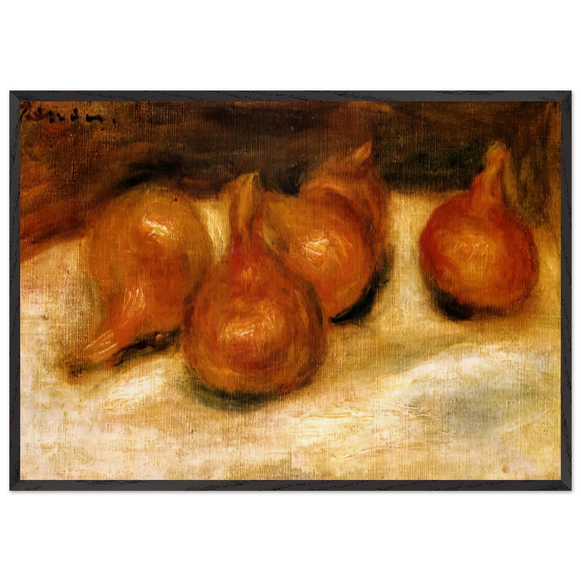 Still Life with Onions - Pierre-Auguste Renoir Framed Art Print – Black Wooden Frame - Default Title - -Framed Art Print