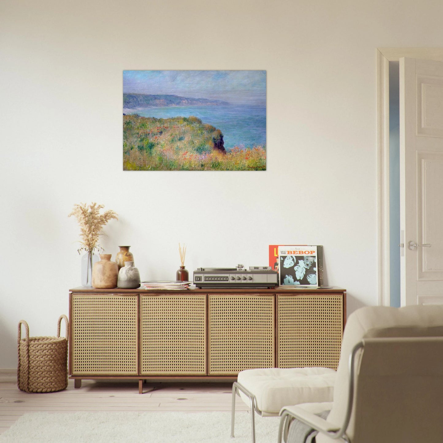 Cliff near Pourville - claude monet Brushed Aluminum Print - 70x100 cm / 28x40 inches | claude monet Aluminum Print | claude monet Prints