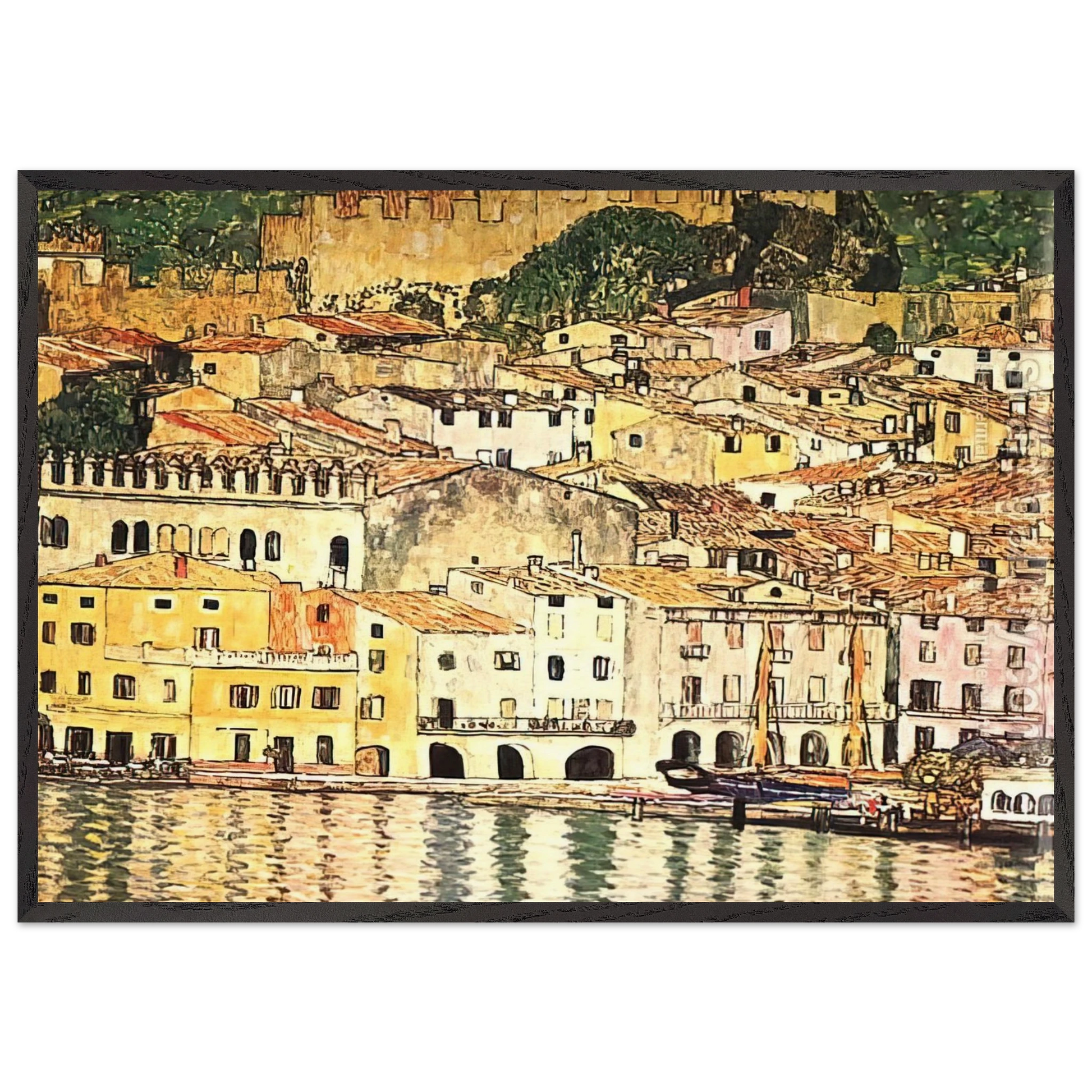 MALCESINE ON LAKE GARDA - Gustav Klimt Framed Art Print – Black Wooden Frame - Default Title - -Framed Art Print