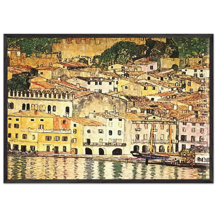 MALCESINE ON LAKE GARDA - Gustav Klimt 70x100 cm / 28x40 inches Framed Art Print – Black Wooden Frame