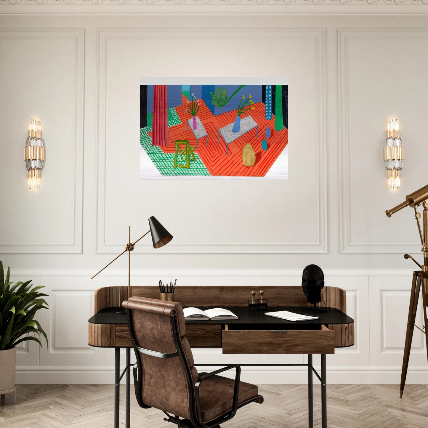 David Hockney - David Hockney Brushed Aluminum Print - 70x100 cm / 28x40 inches | David Hockney Aluminum Print | David Hockney Prints