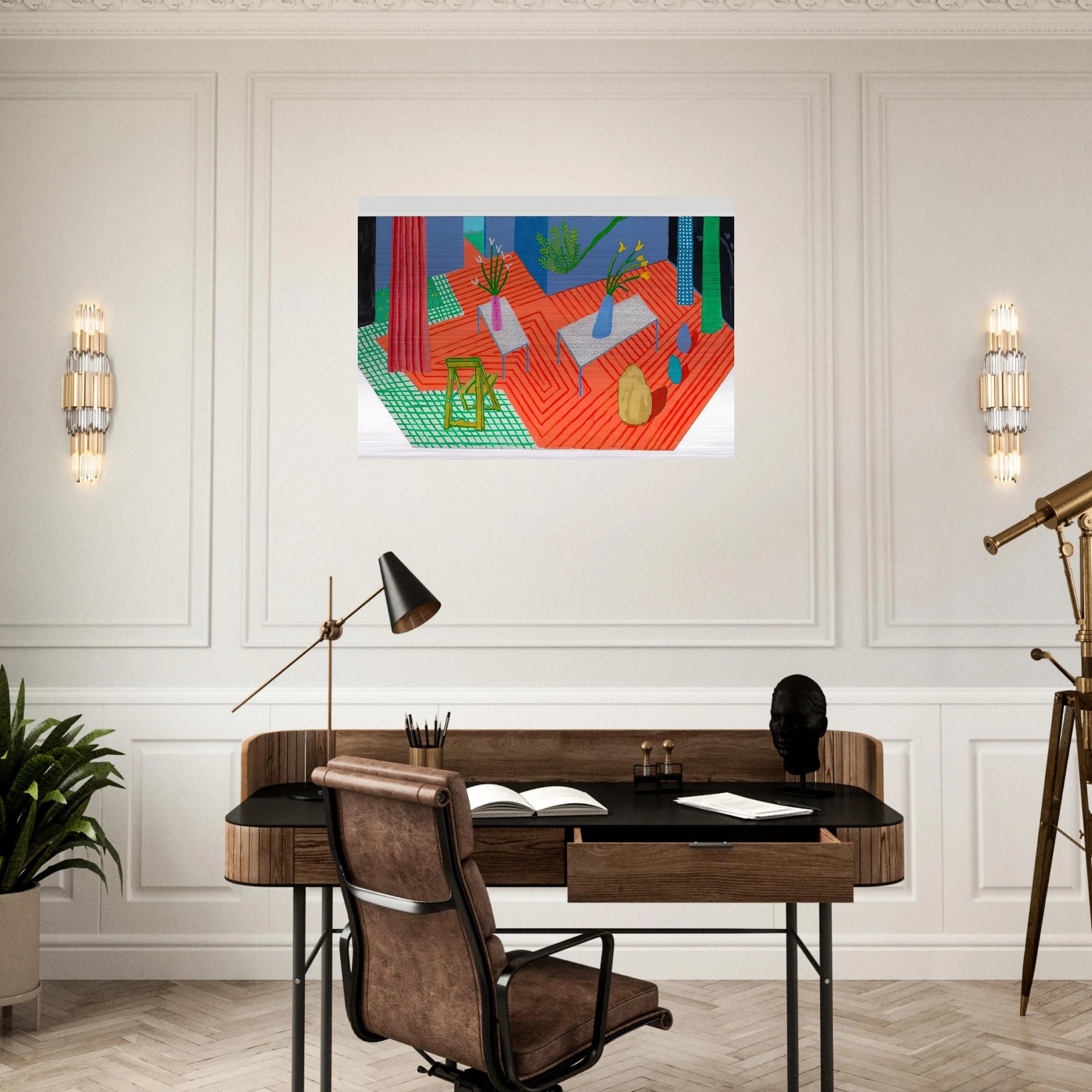 David Hockney - David Hockney Brushed Aluminum Print - 70x100 cm / 28x40 inches | David Hockney Aluminum Print | David Hockney Prints