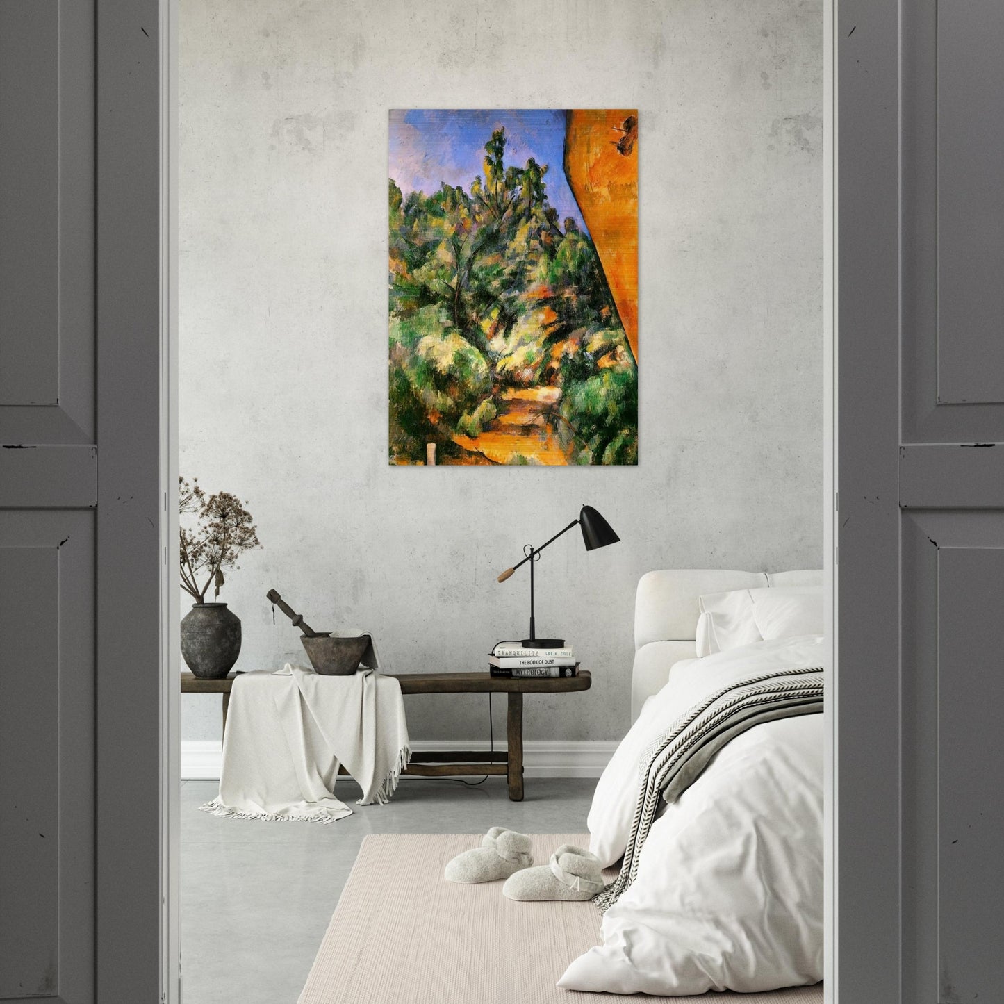Bibemus. The Red Rock - Paul Cézanne Brushed Aluminum Print - 70x100 cm / 28x40 inches | Paul Cézanne Aluminum Print | Paul Cézanne Prints