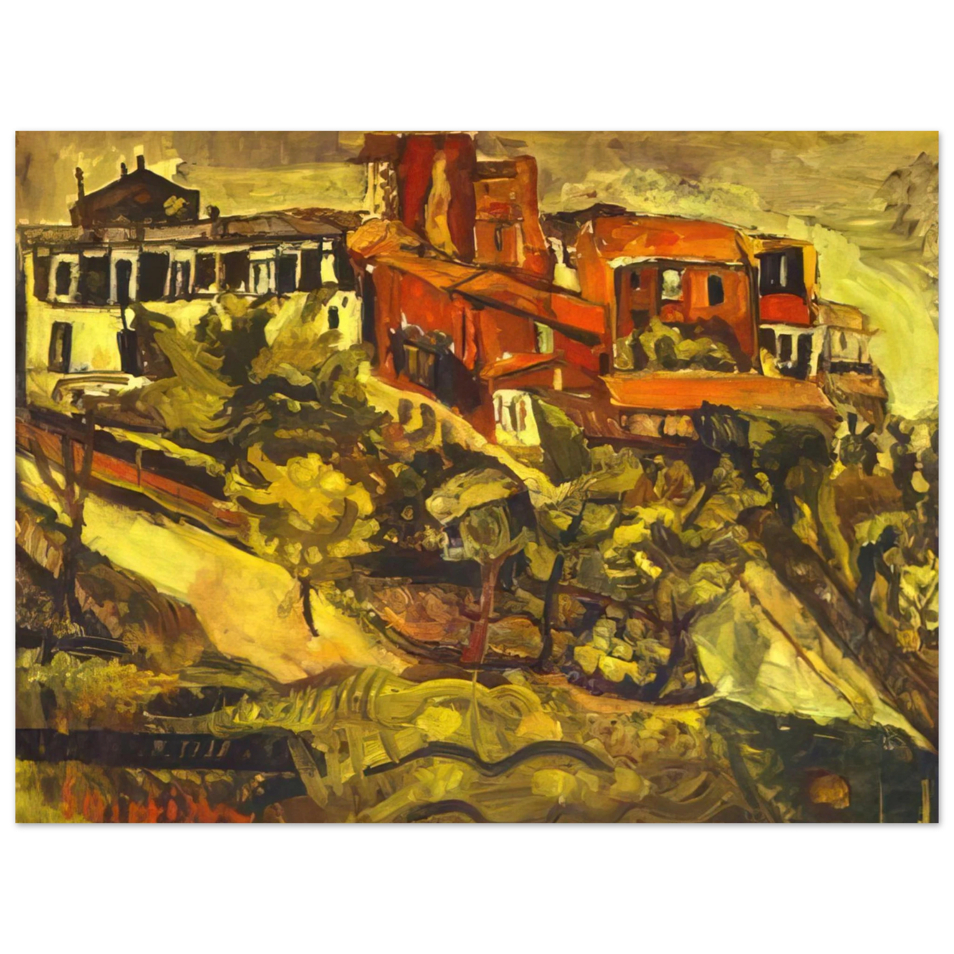 Chaim Soutine - RED HOUSES Fine Art Poster - Default Title