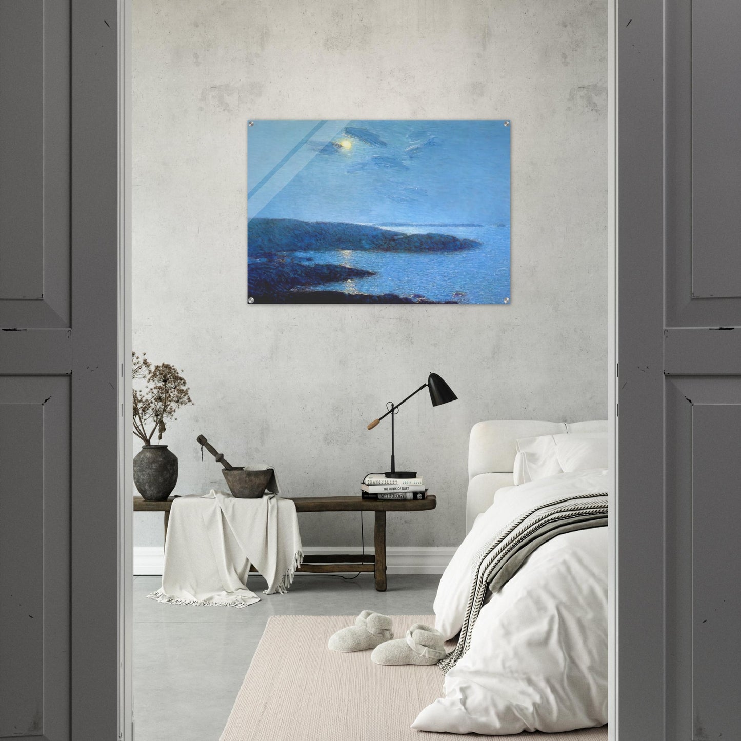 Moonlight - Childe Hassam Acrylic Print - 70x100 cm / 28x40″ inches | Childe Hassam Wall Art | Childe Hassam Prints