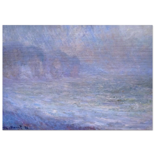 Cliffs at Pourville, Rain - claude monet Brushed Aluminum Print - 70x100 cm / 28x40 inches | claude monet Aluminum Print | claude monet Prints