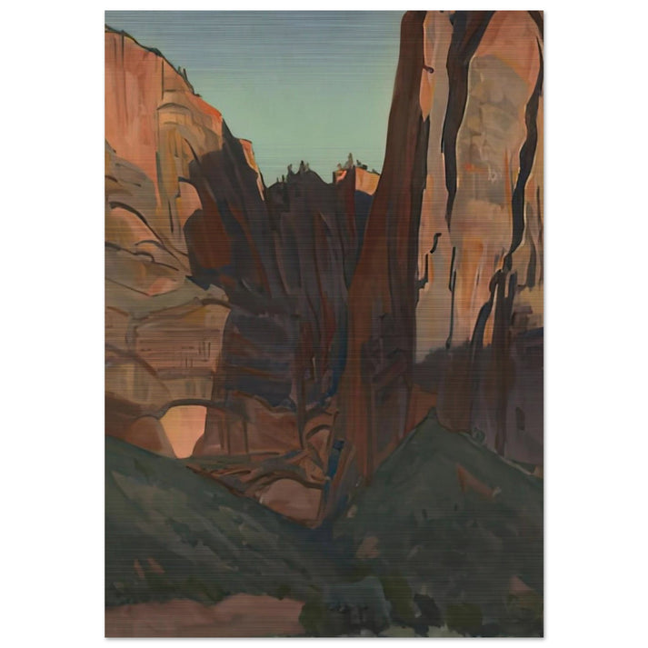 NOTCH IN THE WALL ZION NATIONAL PARK AUGUST 1933 1933 - Maynard Dixon Brushed Aluminum Print - 70x100 cm / 28x40 inches | Maynard Dixon Aluminum Print | Maynard Dixon Prints