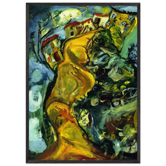 STREET AT CAGNES 1923 - Chaim Soutine Framed Art Print – Black Wooden Frame - Default Title - -Framed Art Print