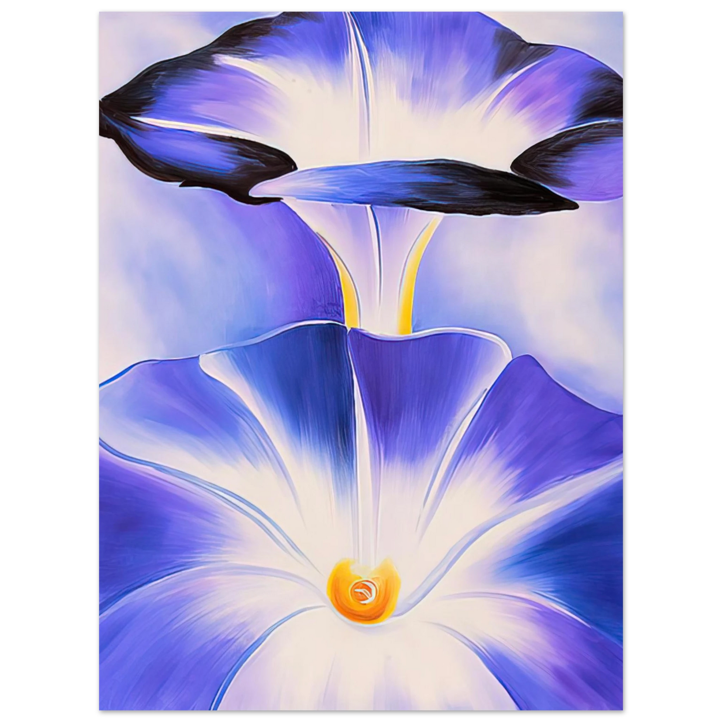 Georgia O'Keeffe - Blue Morning Glories Fine Art Poster - 13x18 cm / 5x7 inches