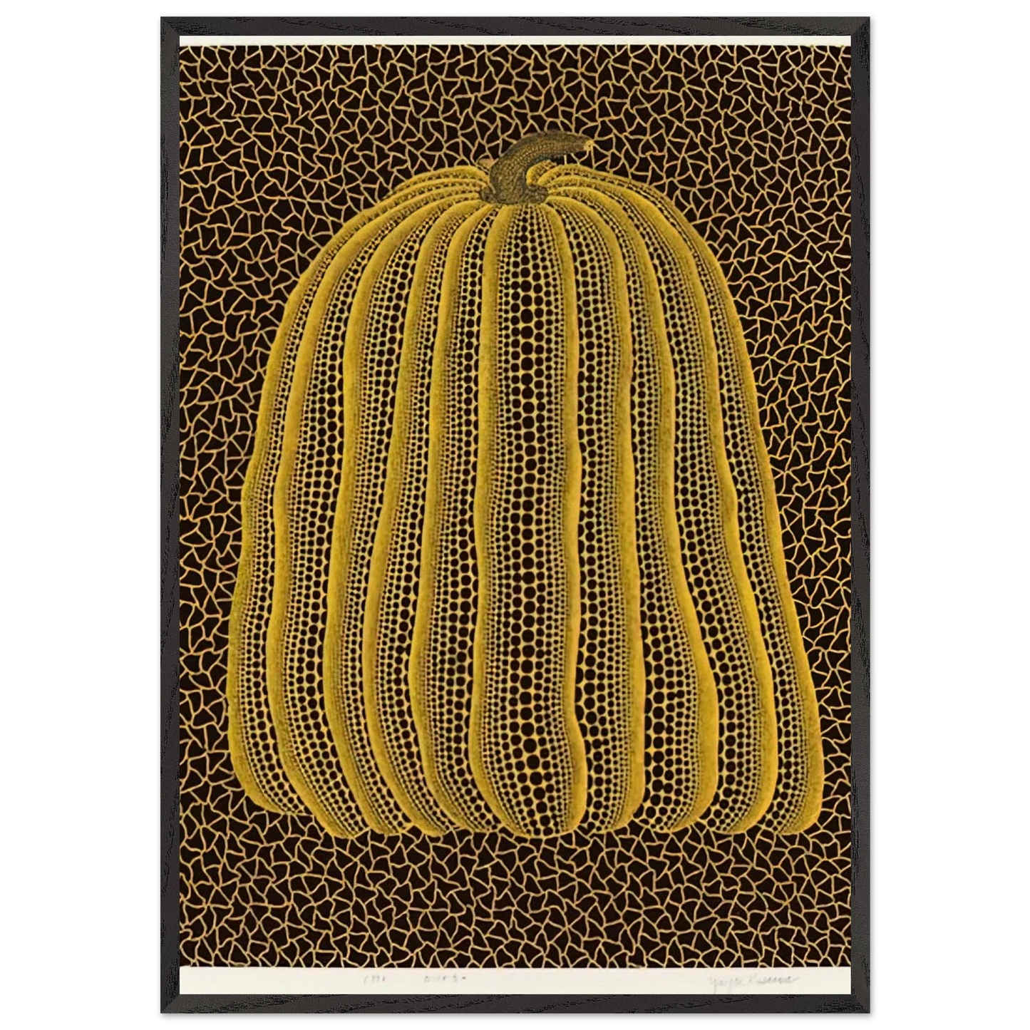 YELLOW PUMPKIN 1992 - Yayoi Kusama Framed Art Print – Black Wooden Frame - Default Title - -Framed Art Print