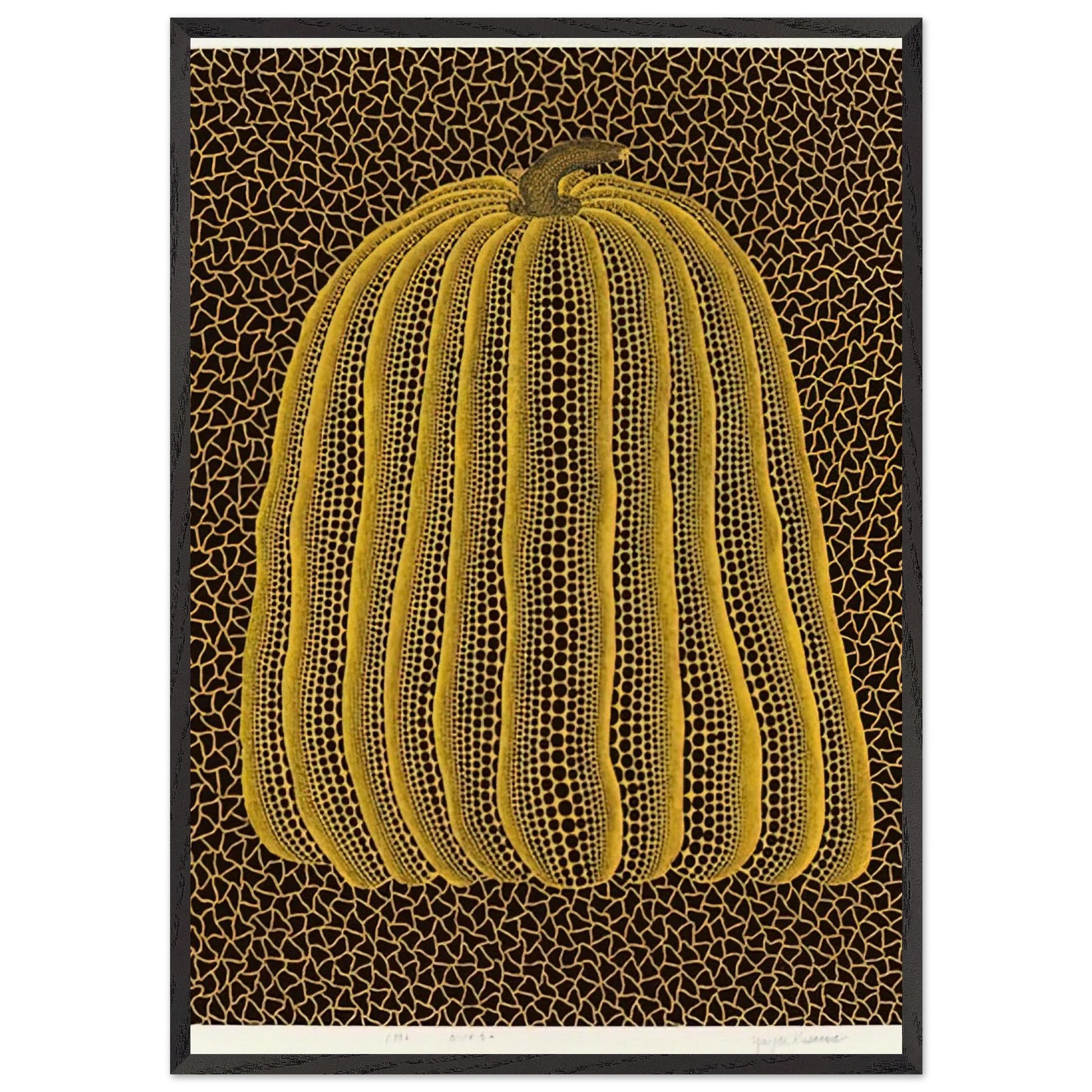 YELLOW PUMPKIN 1992 - Yayoi Kusama Framed Art Print – Black Wooden Frame - Default Title - -Framed Art Print