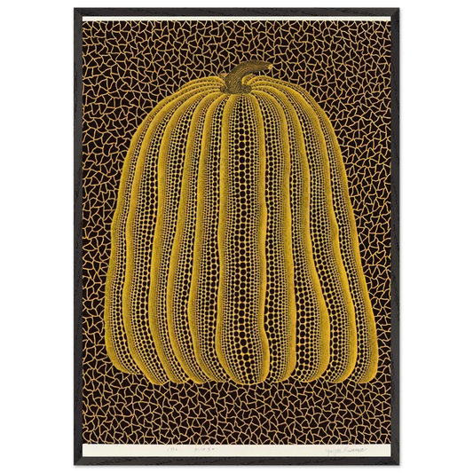 YELLOW PUMPKIN 1992 - Yayoi Kusama Framed Art Print – Black Wooden Frame - Default Title - -Framed Art Print