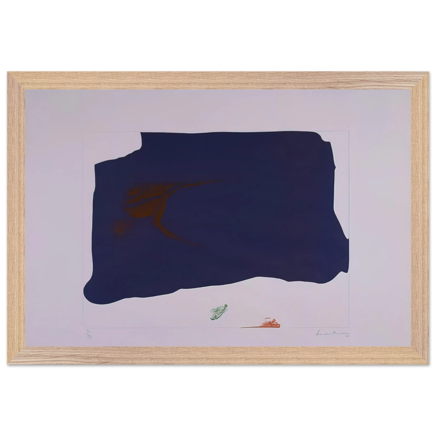 Helen Frankenthaler - Variation II on Mauve Corner - 1969 Wall art - 50x70 cm / 20x28 inches - Premium Wooden Framed Poster With Fine Art Paper - Black frame