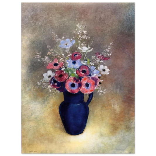 Odilon Redon - ANEMONES IN A JUG Fine Art Poster - Default Title