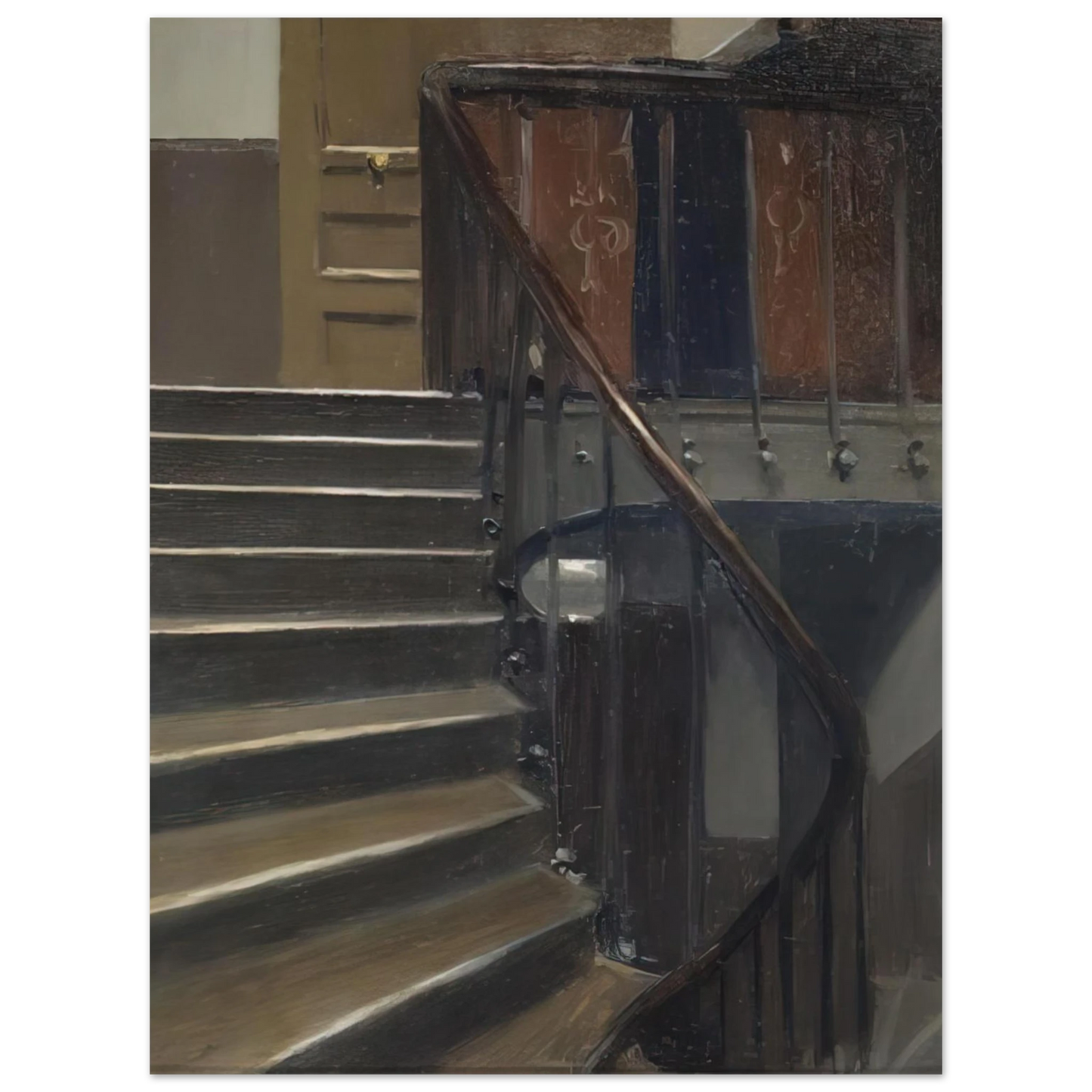 Edward Hopper - Stairway at 48 rue de Lille, Paris Fine Art Poster - 13x18 cm / 5x7 inches