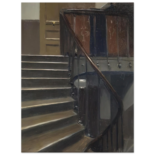 Edward Hopper - Stairway at 48 rue de Lille, Paris Fine Art Poster - 13x18 cm / 5x7 inches