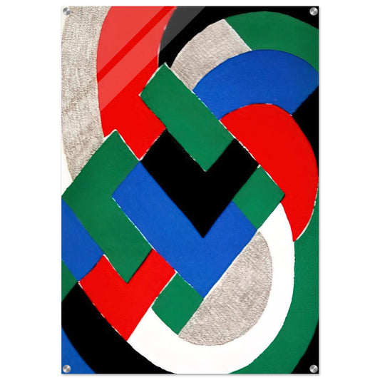 COMPOSITION WITH GREEN AND BLUE - Sonia Delaunay Acrylic Print - 70x100 cm / 28x40″ inches