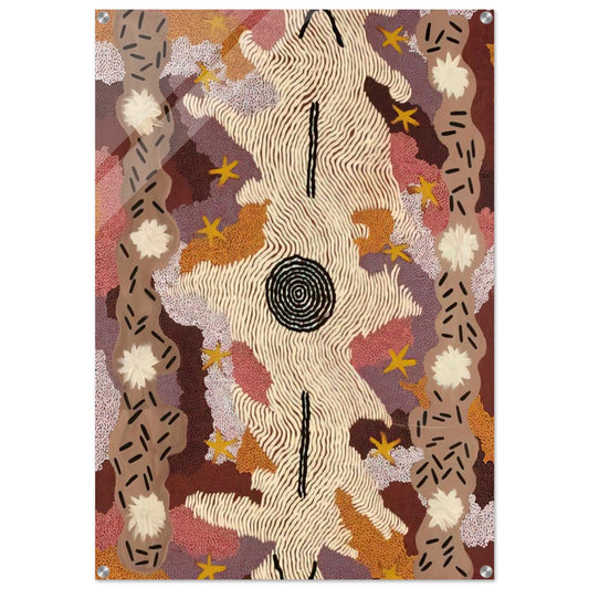 Secret Men's Business - 1995 - Clifford Possum Tjapaltjarri Acrylic Print - 70x100 cm / 28x40″ inches | Clifford Possum Tjapaltjarri Wall Art | Clifford Possum Tjapaltjarri Prints