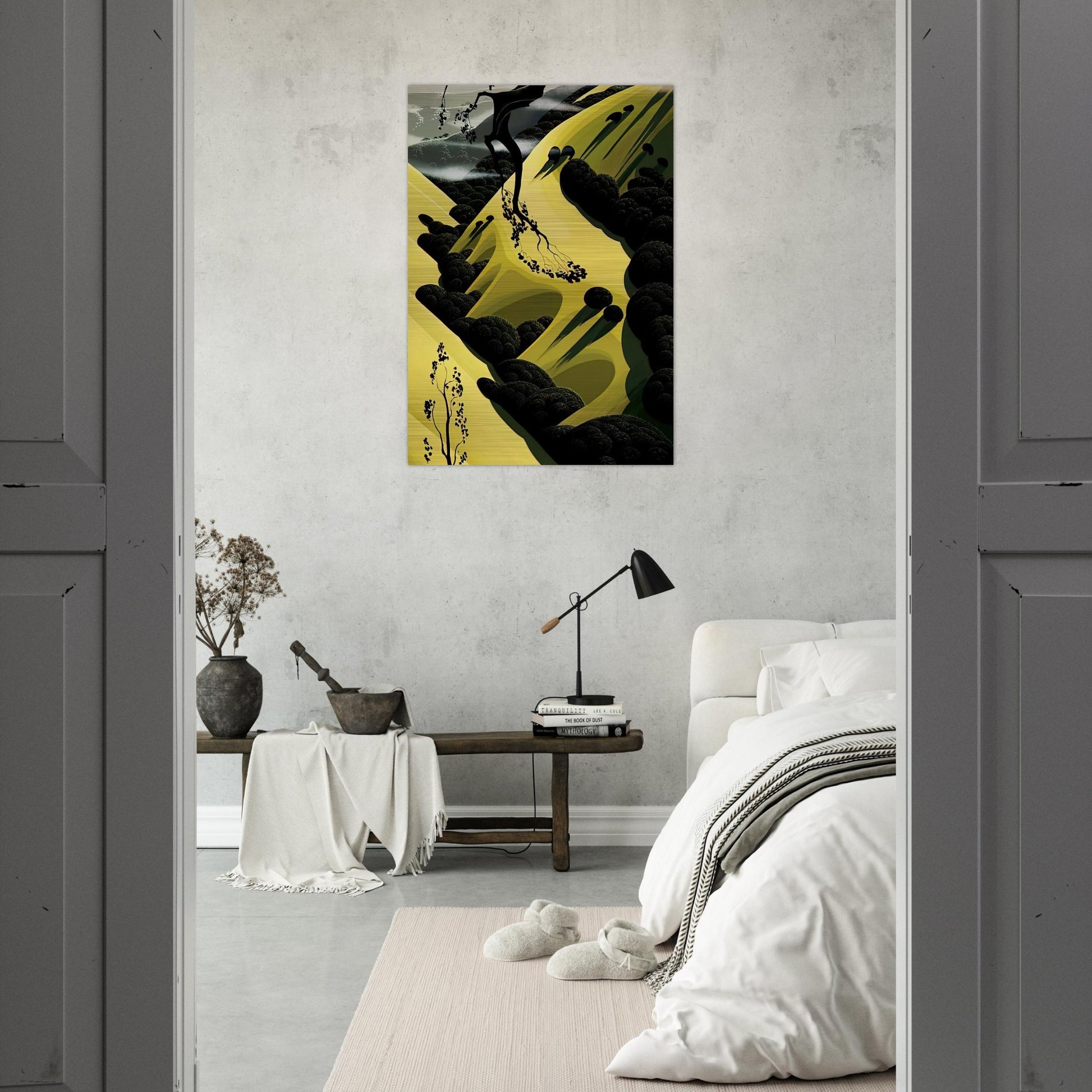 High Country Valley - Eyvind Earle Brushed Aluminum Print - 70x100 cm / 28x40 inches | Eyvind Earle Aluminum Print | Eyvind Earle Prints