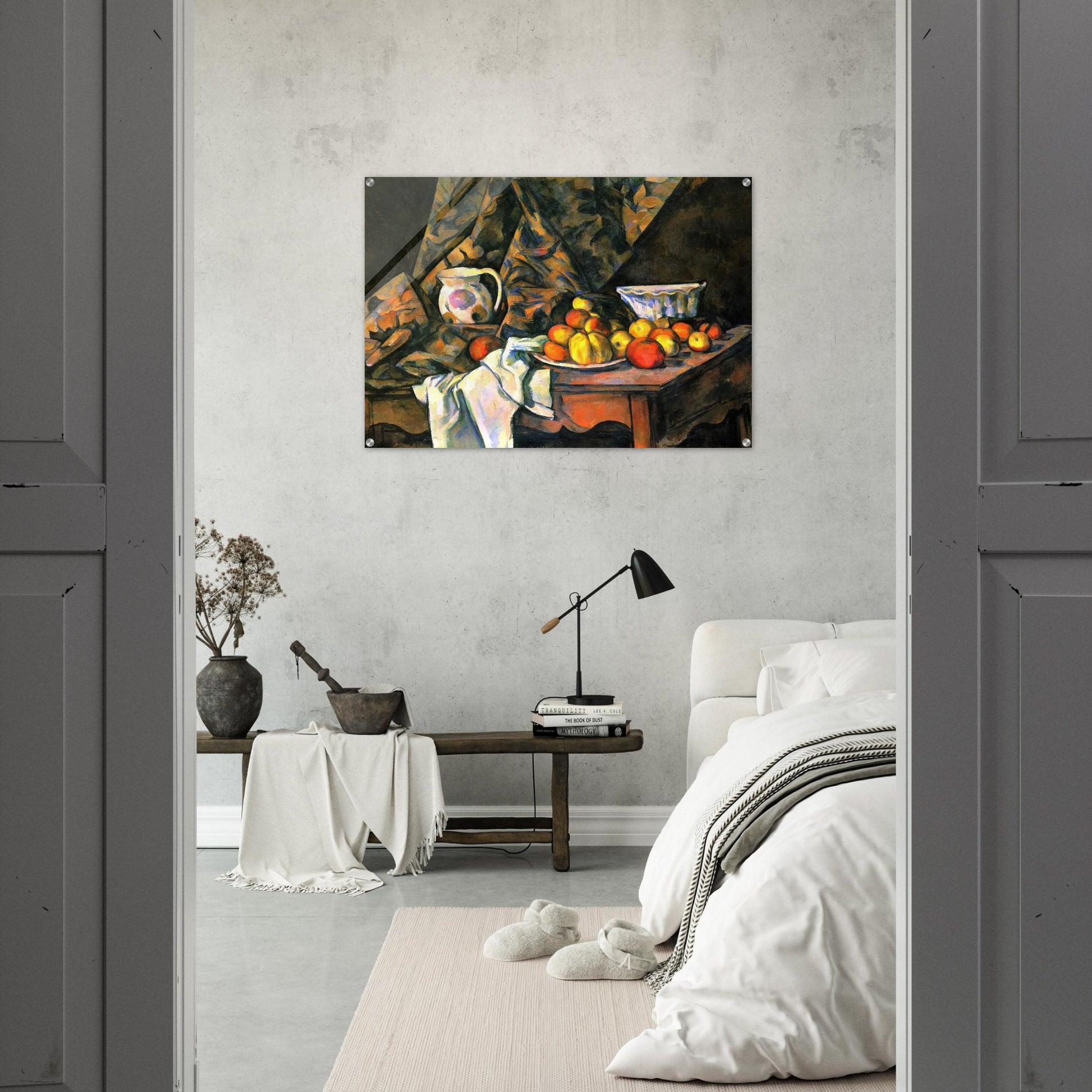 Still Life with Flower Holder - Paul Cézanne Acrylic Print - 70x100 cm / 28x40″ inches | Paul Cézanne Wall Art | Paul Cézanne Prints