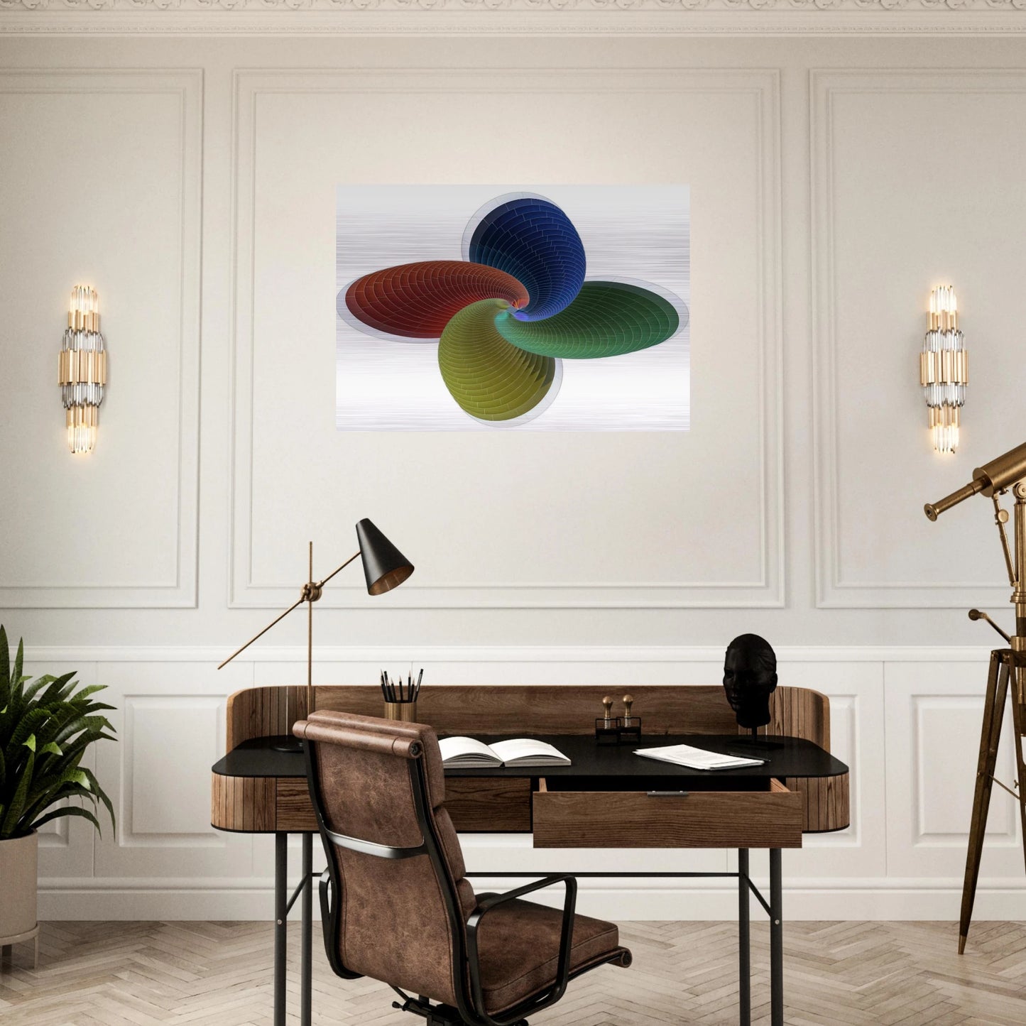 Tower of Fire, parametric model - Abstract Art - Johannes Itten Brushed Aluminum Print - 70x100 cm / 28x40 inches | Johannes Itten Aluminum Print | Johannes Itten Prints