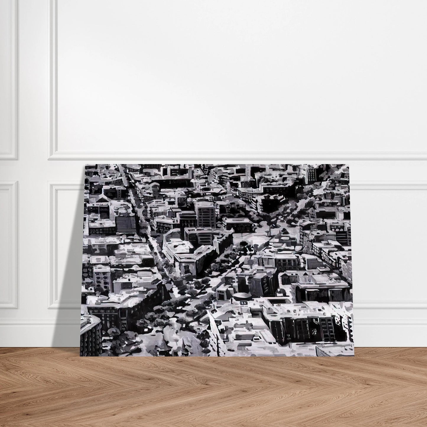 TOWNSCAPE MADRID - Gerhard Richter Brushed Aluminum Print - 70x100 cm / 28x40 inches | Gerhard Richter Aluminum Print | Gerhard Richter Prints