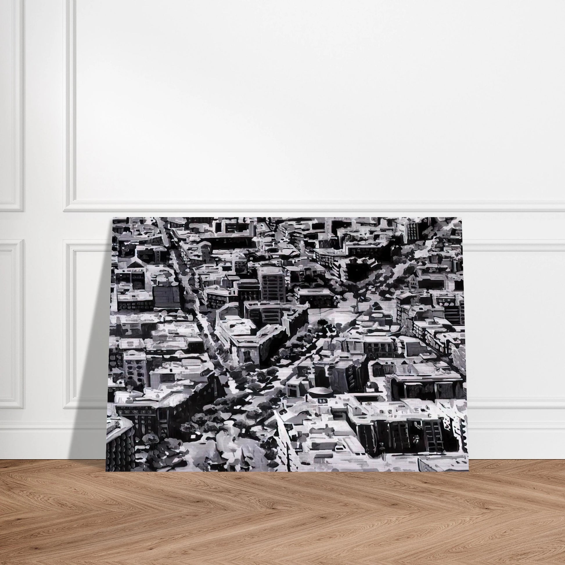 TOWNSCAPE MADRID - Gerhard Richter Brushed Aluminum Print - 70x100 cm / 28x40 inches | Gerhard Richter Aluminum Print | Gerhard Richter Prints