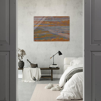 View from the Dunes with Beach and Piers - Piet Mondrian Acrylic Print - 70x100 cm / 28x40″ inches | Piet Mondrian Wall Art | Piet Mondrian Prints
