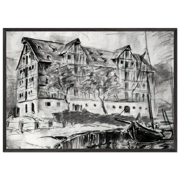 Untitled - 1926 - Konrad Zuse 70x100 cm / 28x40 inches Framed Art Print – Black Wooden Frame