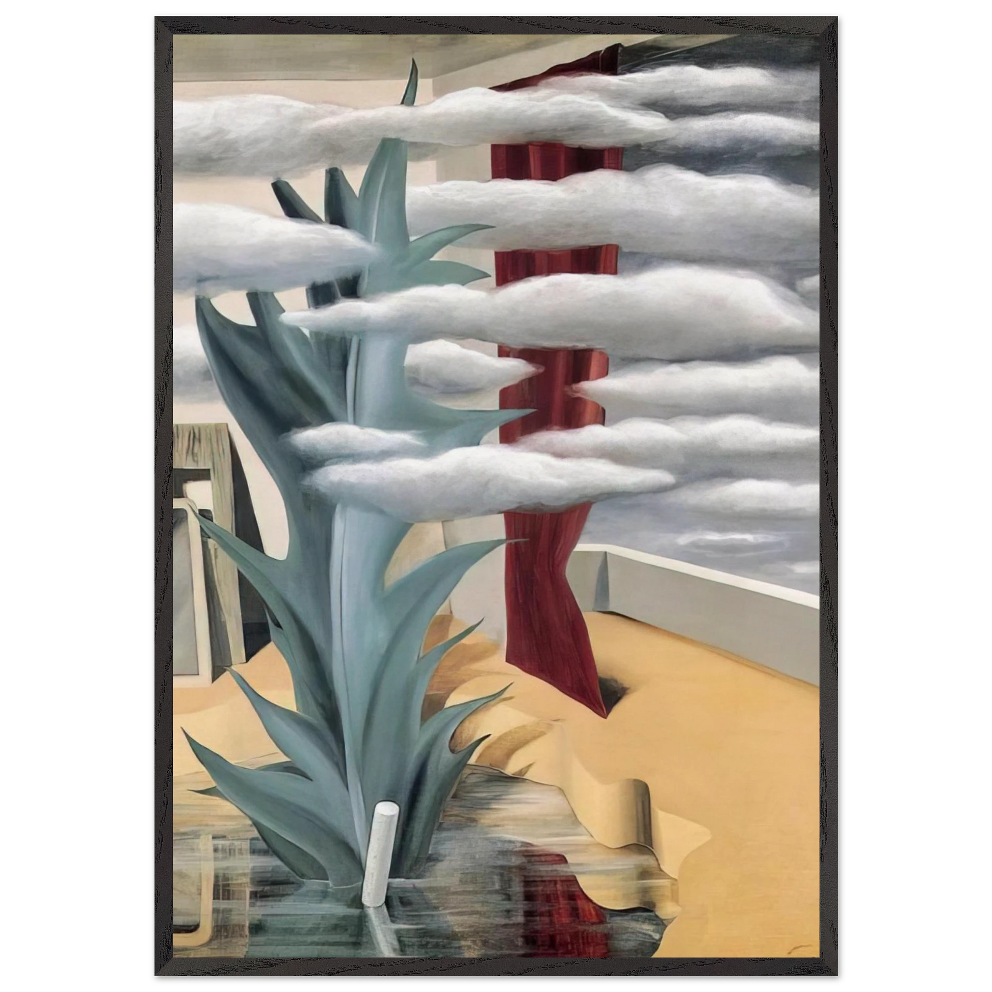 AFTER THE WATER THE CLOUDS 1926 - Rene Magritte Framed Art Print – Black Wooden Frame - Default Title - -Framed Art Print