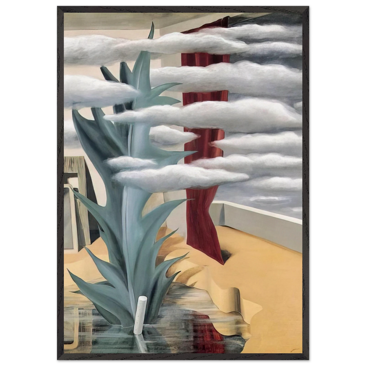AFTER THE WATER THE CLOUDS 1926 - Rene Magritte 70x100 cm / 28x40 inches Framed Art Print – Black Wooden Frame
