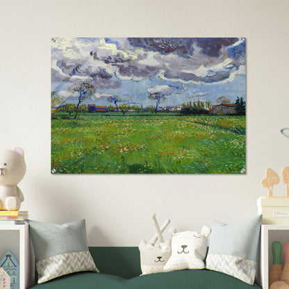 Landscape under a Stormy Sky - Vincent van Gogh Acrylic Print - 70x100 cm / 28x40″ inches
