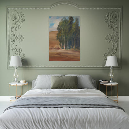 A Grove of Windswept Trees - Tonalism - Xavier Martinez Brushed Aluminum Print - 70x100 cm / 28x40 inches | Xavier Martinez Aluminum Print | Xavier Martinez Prints