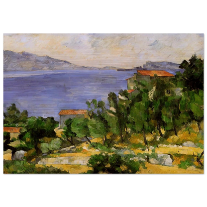 The Bay of L'Estaque from the East - Paul Cézanne Brushed Aluminum Print - 70x100 cm / 28x40 inches | Paul Cézanne Aluminum Print | Paul Cézanne Prints