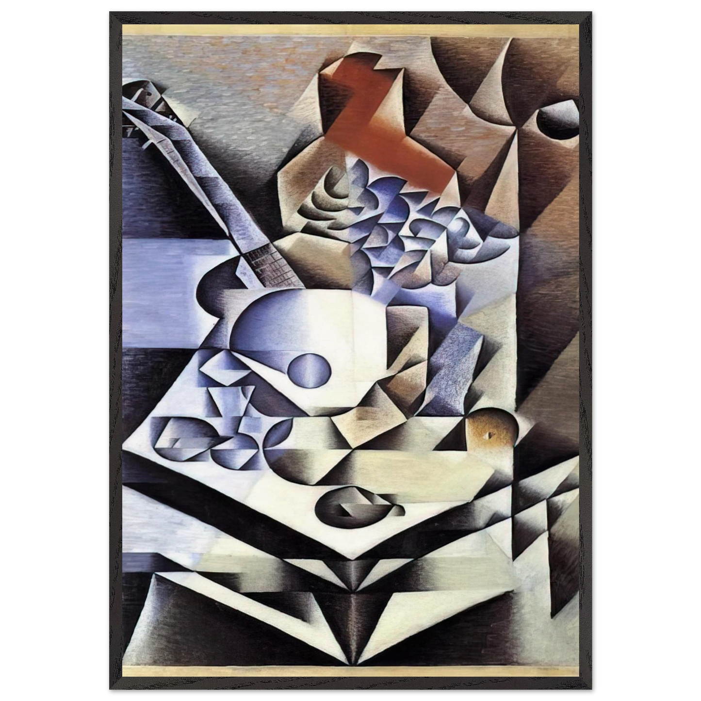 STILL LIFE WITH FLOWERS 1912 - Juan Gris Framed Art Print – Black Wooden Frame - Default Title - -Framed Art Print