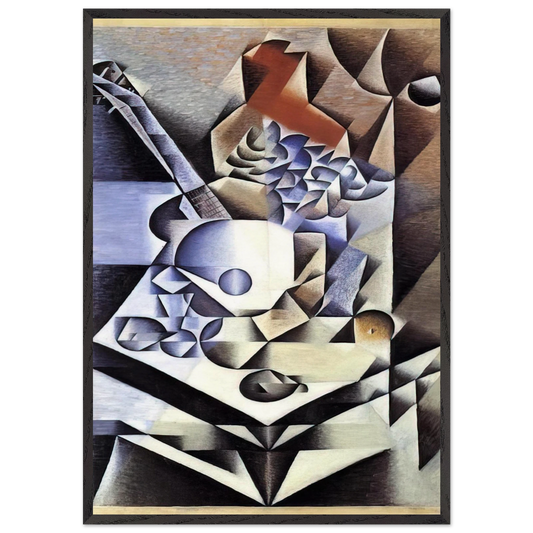 STILL LIFE WITH FLOWERS 1912 - Juan Gris Framed Art Print – Black Wooden Frame - Default Title - -Framed Art Print