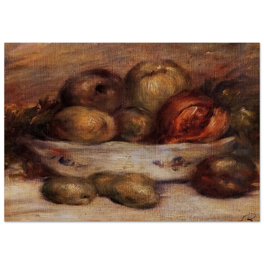 Still Life with Fruit - Pierre-Auguste Renoir Brushed Aluminum Print - 70x100 cm / 28x40 inches | Pierre-Auguste Renoir Aluminum Print | Pierre-Auguste Renoir Prints