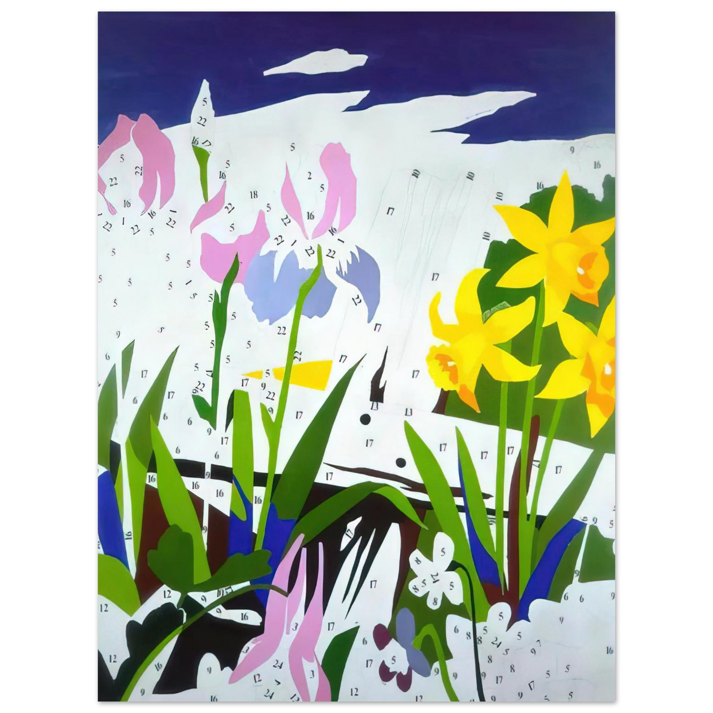 Andy Warhol - Do It Yourself  Flowers  Fine Art Poster - 13x18 cm / 5x7 inches