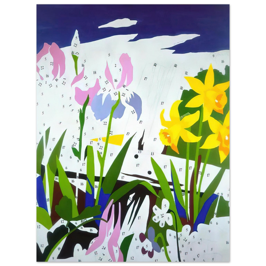 Andy Warhol - Do It Yourself  Flowers  Fine Art Poster - 13x18 cm / 5x7 inches