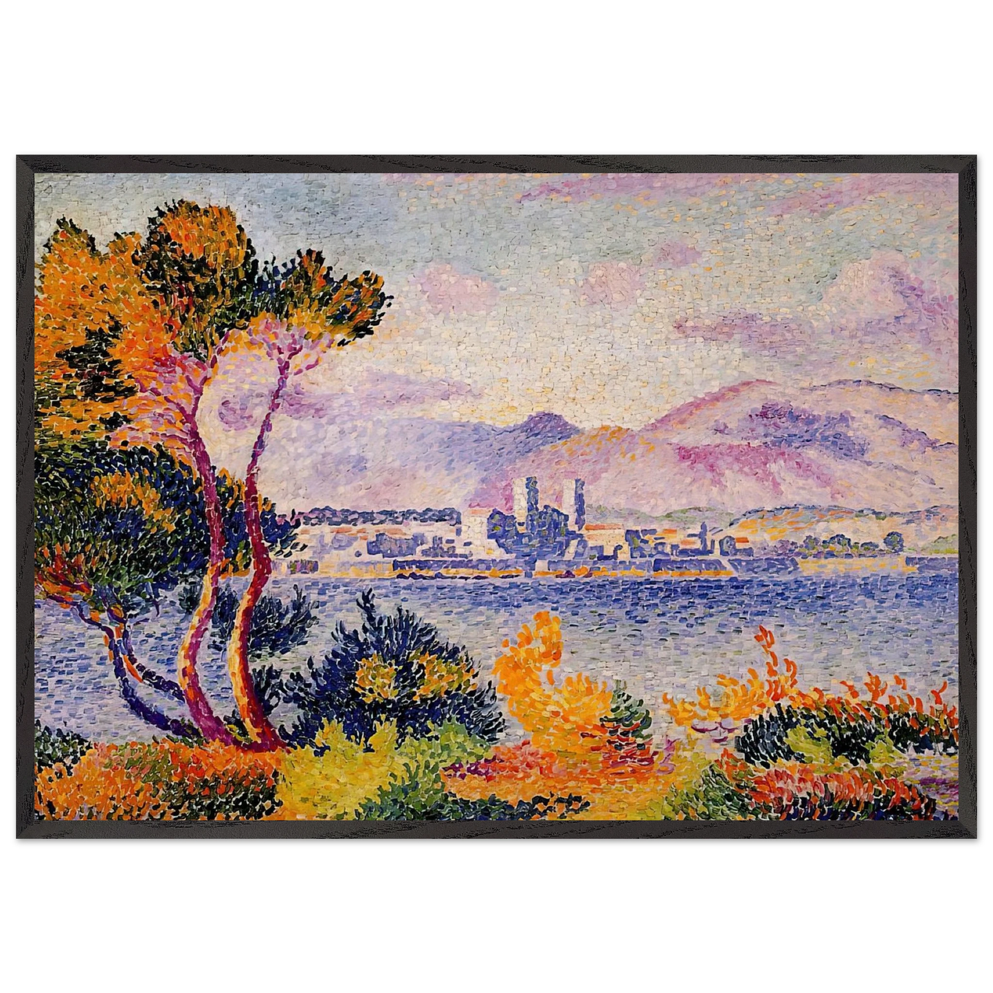 Antibes Afternoon - Henri-Edmond Cross Framed Art Print – Black Wooden Frame - Default Title - -Framed Art Print