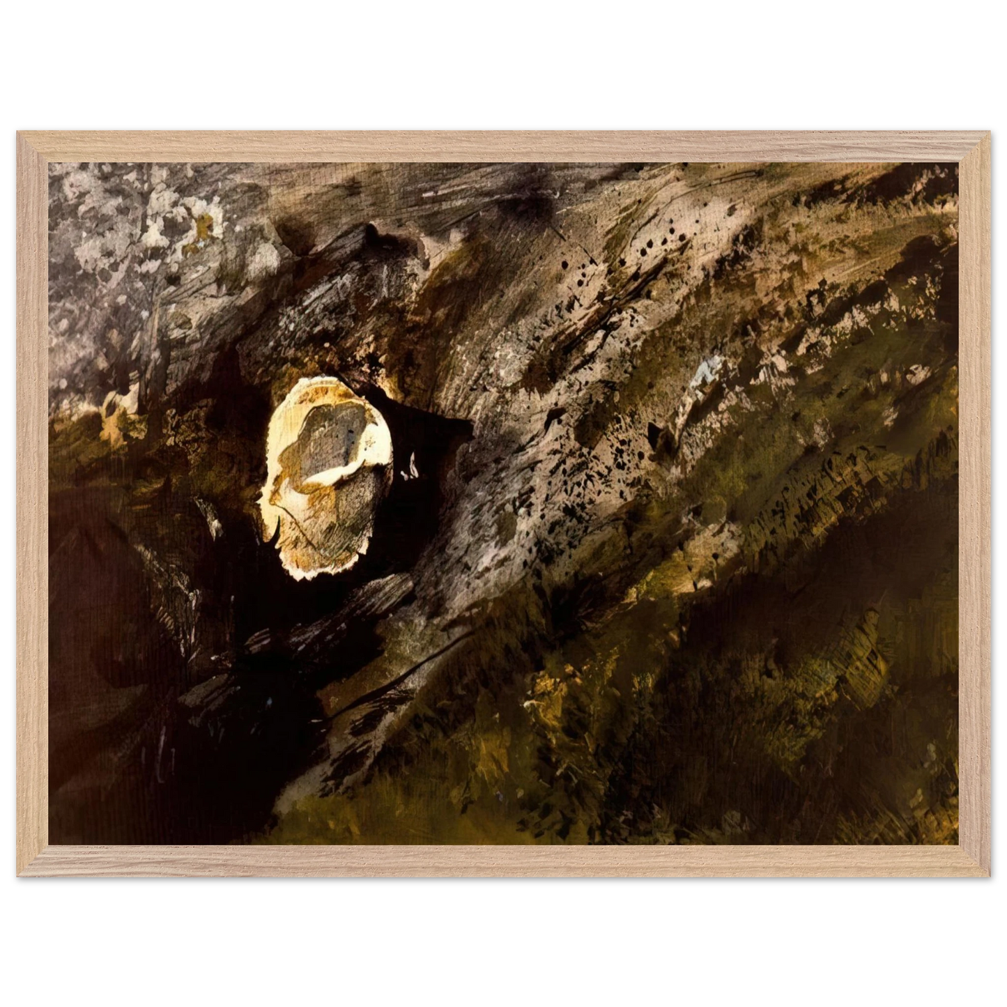 Andrew Wyeth - INLAND SHELL Wall Art - 60x80 cm / 24x32 inches - Premium Wooden Framed Poster With Fine Art Paper - Black frame