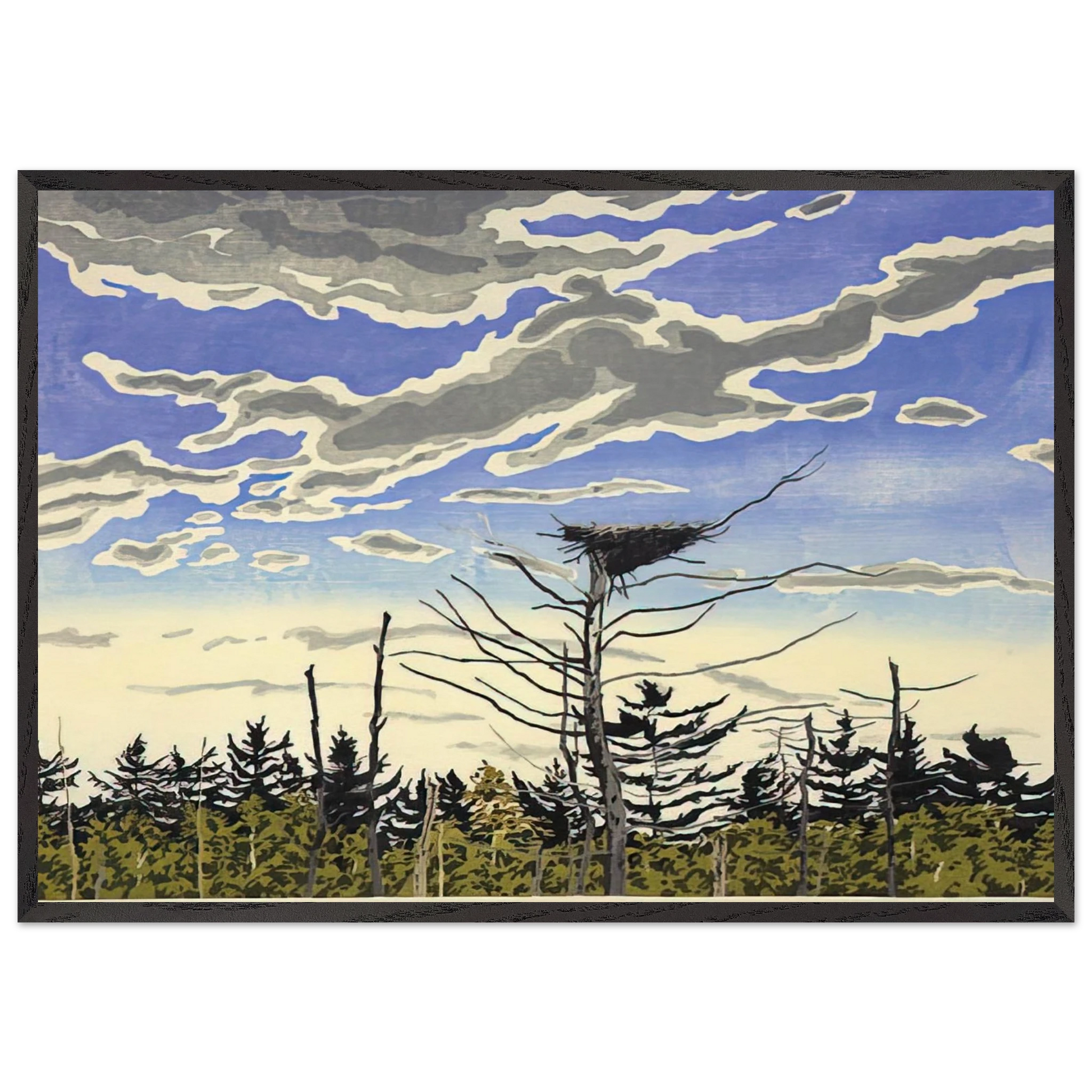Ospreys Nest - 1980 - Neil Welliver Framed Art Print – Black Wooden Frame - Default Title - -Framed Art Print