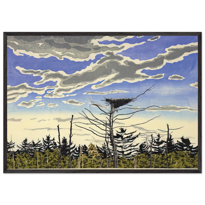 Ospreys Nest - 1980 - Neil Welliver 70x100 cm / 28x40 inches Framed Art Print – Black Wooden Frame