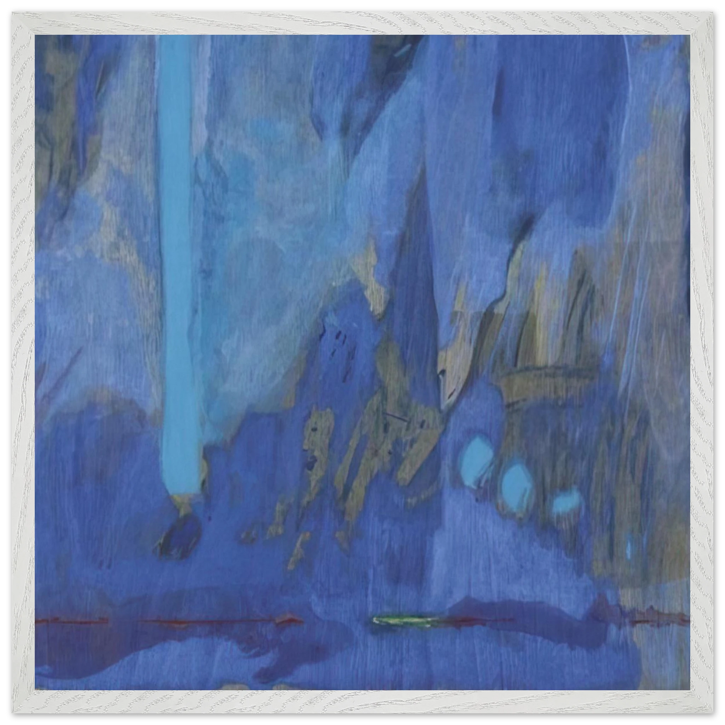 Helen Frankenthaler - Tales of Genji III - 1998 Wall art - 50x50 cm / 20x20 inches - Premium Wooden Framed Poster With Fine Art Paper - White frame
