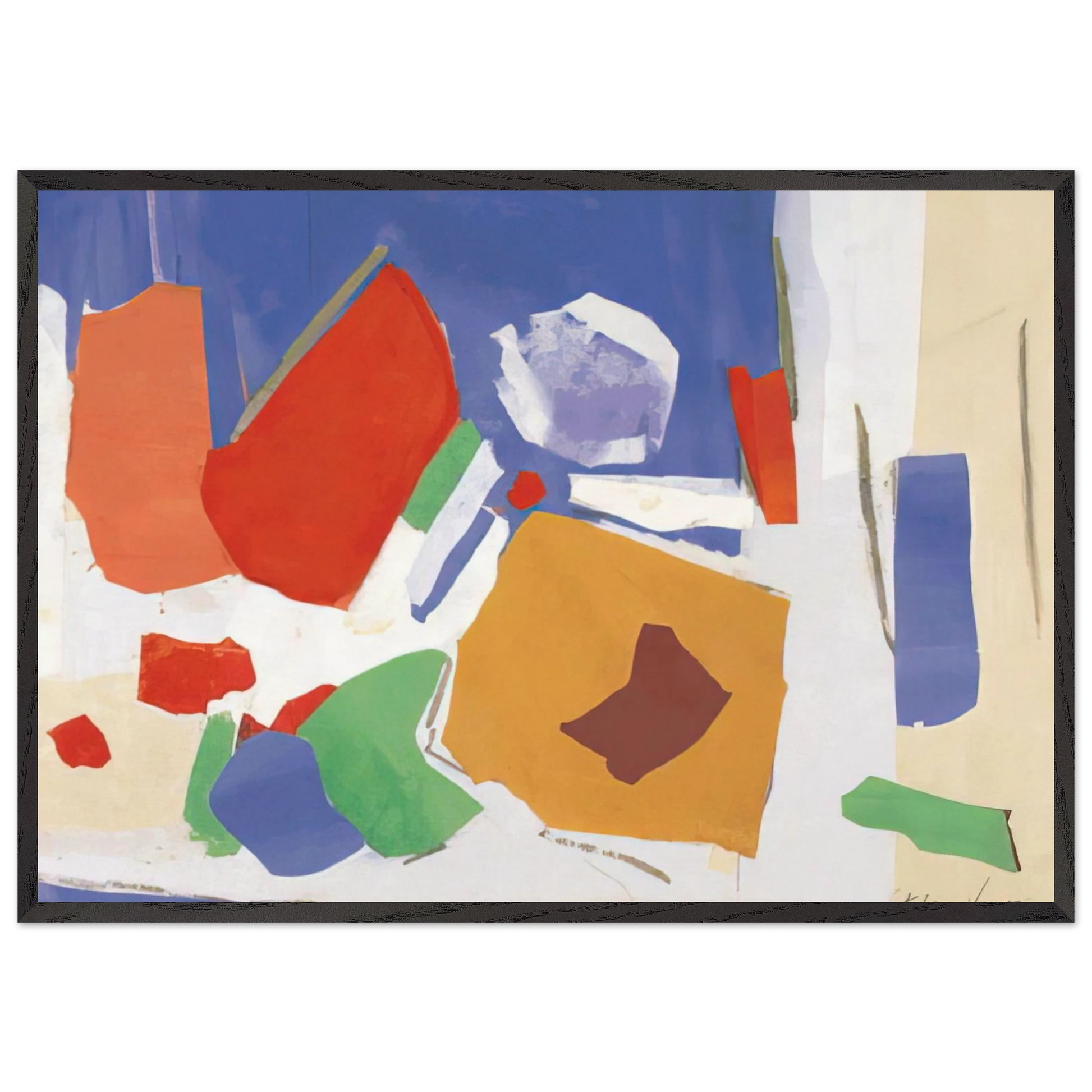 UNTITLED 1988 N2 - Esteban Vicente Framed Art Print – Black Wooden Frame - Default Title - -Framed Art Print